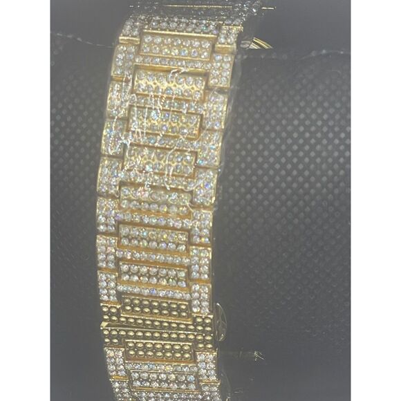 Iced Out Swarovski Crystal Montres Men's Luxury Watch - Picture 2 of 7